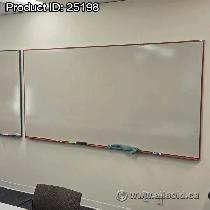 Hanging Magnetic Whiteboard w/ Red Frame, Full Tray 96' x 48'