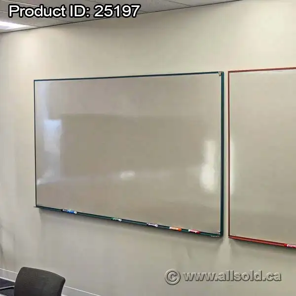 Hanging Magnetic Whiteboard w/ Green Frame, Full Tray 72' x 48'