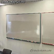 Hanging Magnetic Whiteboard w/ Green Frame, Full Tray 72' x 48'