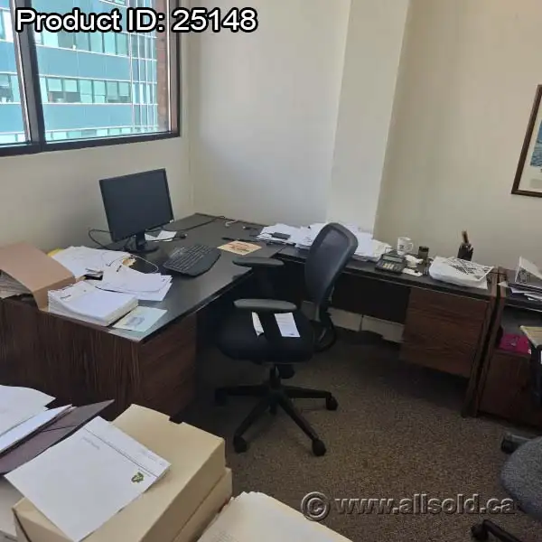 L Suite Office Desk w/ Dual Drawer Storage
