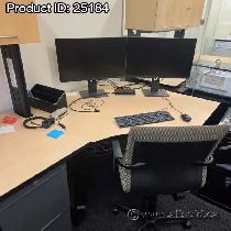 Blonde Height Adjustable Modular Corner Table Desk w/ Crank - Photo 3
