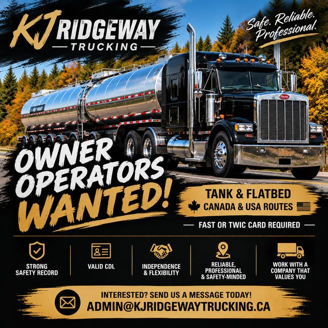 KJ Ridgeway Trucking Owner Operator Opportunities