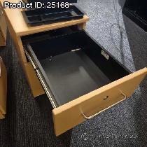 Gunnar Blonde 2 Drawer Under Desk Pedestal File Cabinet, Locking - Photo 2