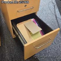 Gunnar Blonde 2 Drawer Under Desk Pedestal File Cabinet, Locking - Photo 3