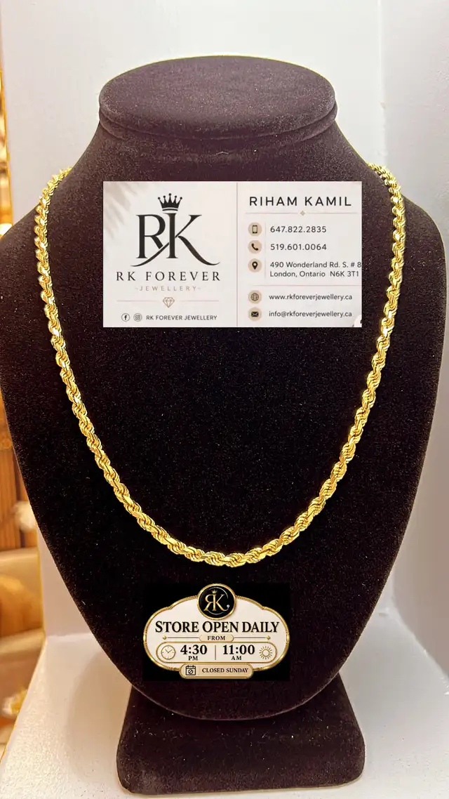 10K  yellow Gold Rope Chain # R58