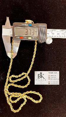 10K  yellow Gold Rope Chain # R58 - Photo 7