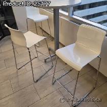 Ikea Glenn White Stacking Bar Stool Chair w/ Chrome Base - Photo 2