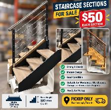 Sturdy staircase sections, suitable for custom installations