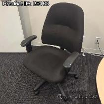 Black Fabric Office Task Chair w/ Adjustable Arms