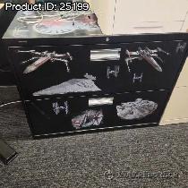 Hon 2 Drawer Black Lateral File Cabinet w/ Star Wars Decals