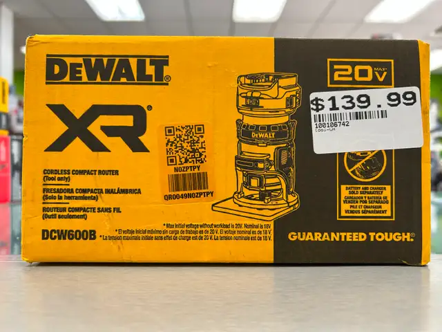 DEWALT 20v XR Compact Router DCW600B - BRAND NEW