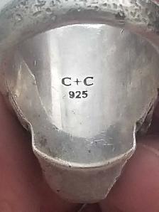 C C Travis Barker Blink-182 925 Sterling Silver Skull Ring - Photo 2