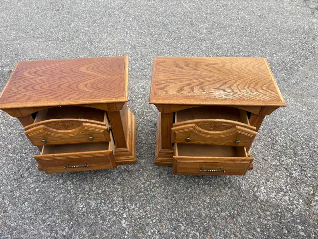 Free delivery used Set of Two Oak Nightstands