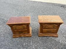 Free delivery used Set of Two Oak Nightstands - Photo 3