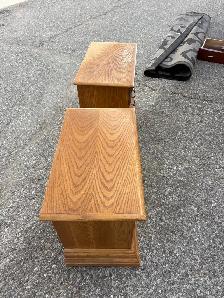 Free delivery used Set of Two Oak Nightstands - Photo 5
