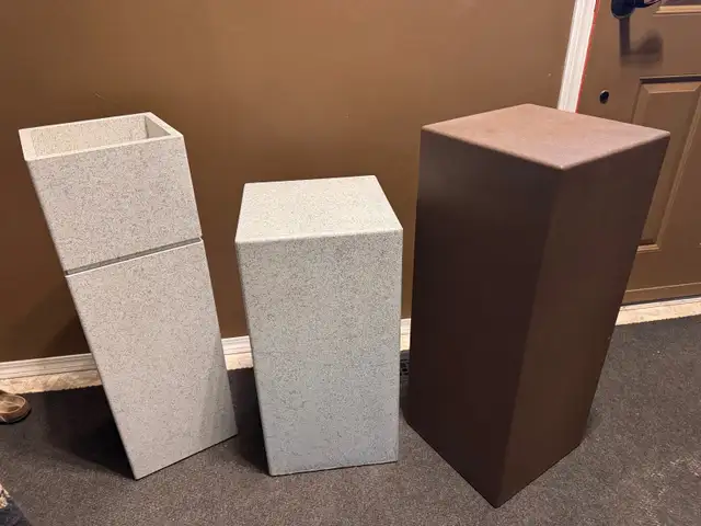 Modern Faux-Stone Indoor Pedestals / Plant Stands