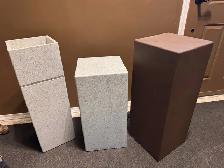 Modern Faux-Stone Indoor Pedestals / Plant Stands