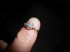 18 kt yellow gold diamond ring - Photo 2