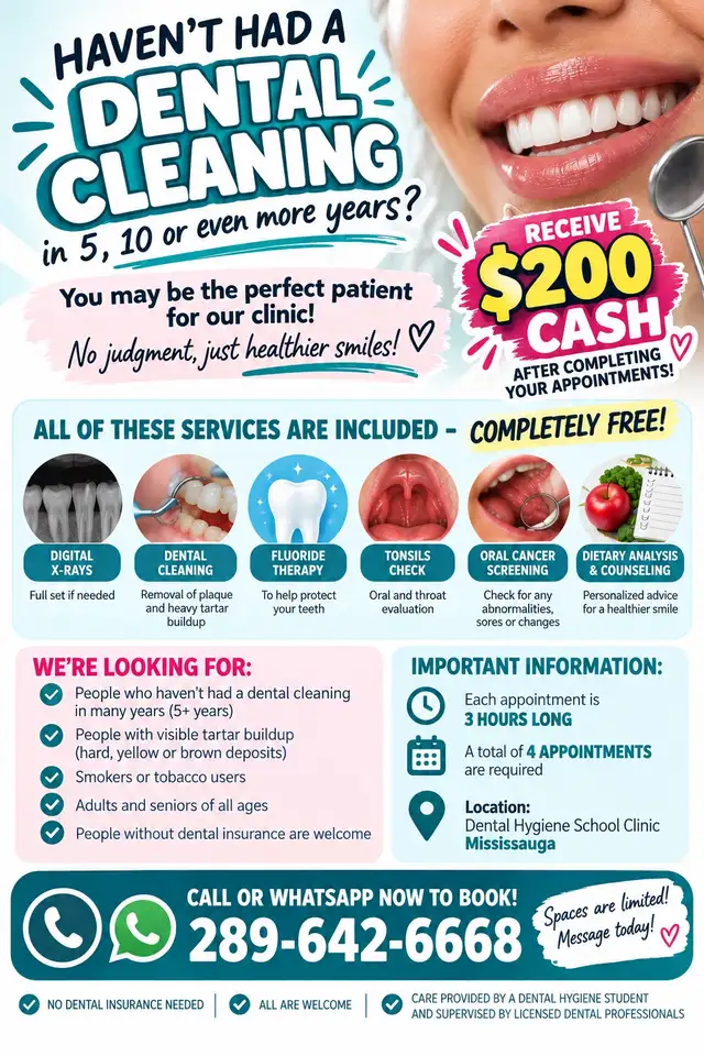 GET PAID $200 CASH!   FREE Dental Cleaning �