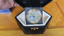 LOVELY BLACK LEATHER JEWELRY BOX WITH SEIKO TRAVEL ALARM CLOCK - Photo 5