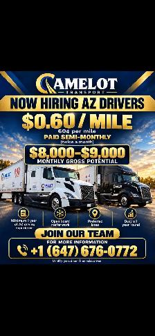 Camelot Transport AZ Driver