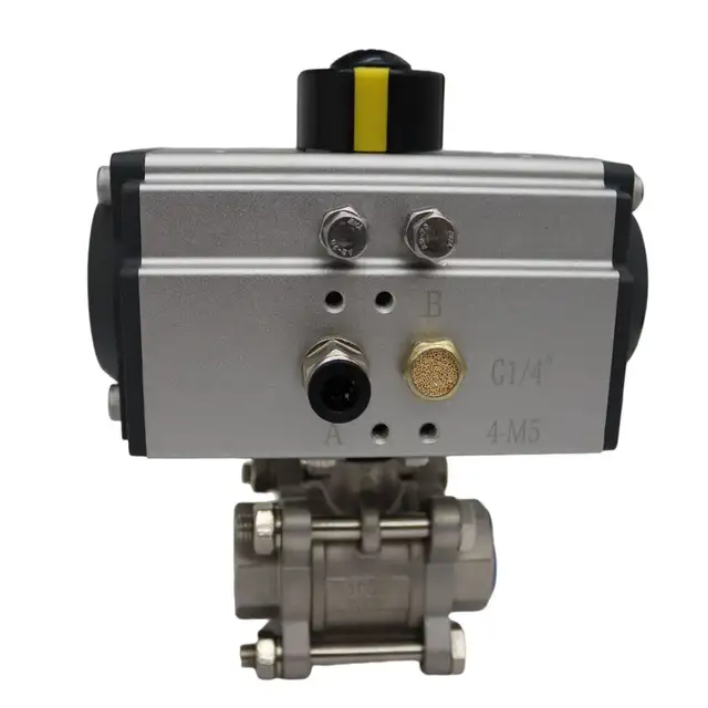 3/4' 3 piece Pneumatic Actuated Ball Valve Single Acting 140123