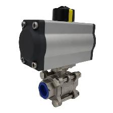 3/4' 3 piece Pneumatic Actuated Ball Valve Single Acting 140123 - Photo 2
