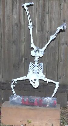 Sculpture originale, squelette articulé, L'acrobate