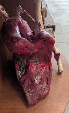 Cœur anatomique en bois sculpté, Je te donne mon cœur - Photo 2
