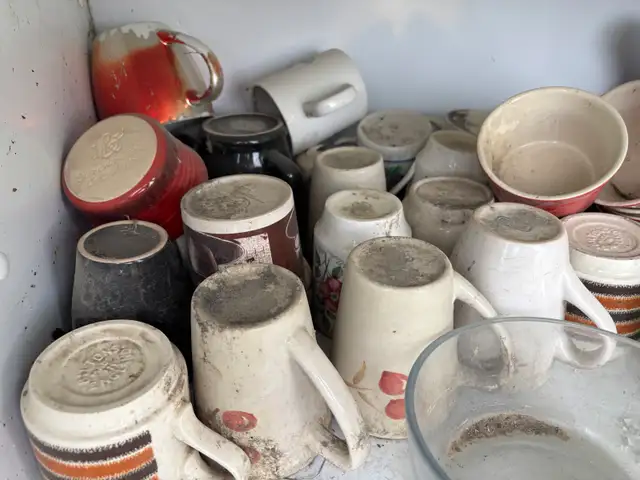 huge collection of old mugs / cups.