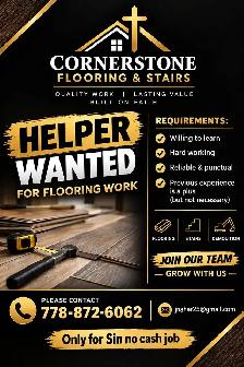 Flooring work $15/HR (no cash job)