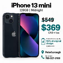 iPhone 13 mini 128GB Midnight - $369   tax