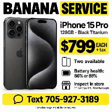 iPhone 15 Pro 128GB Black Titanium - $799 Each - Two Available