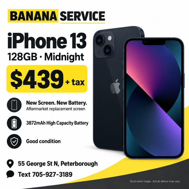 iPhone 13 128GB Midnight - New Screen & High Capacity Battery