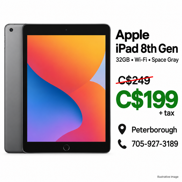 Apple iPad 8th Gen 32GB Wi-Fi - C$199   tax