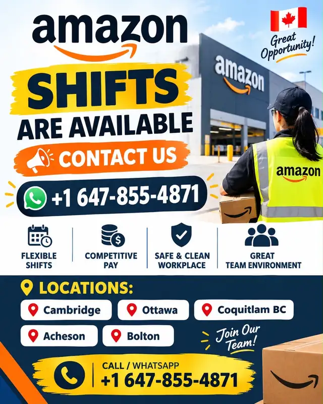 AMAZON SHIFTS AVAILABLE contact us