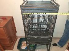 Free Standing Bird Cage with Wheels and Shelf - Photo 2
