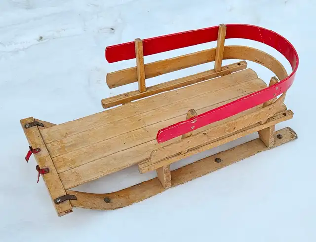 Kids Snow Sleigh Sled - Wood/Iron