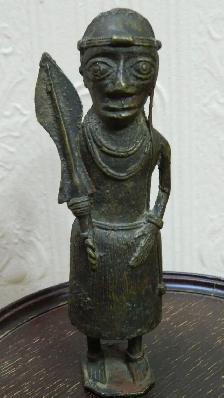 Antique Bronze Africain du Benin 9 Pouces