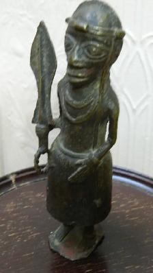 Antique Bronze Africain du Benin 9 Pouces - Photo 3