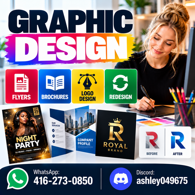 GRAPHICS DESIGN, FLYERS, BROCHURES, LOGO DESIGN, REDESIGN