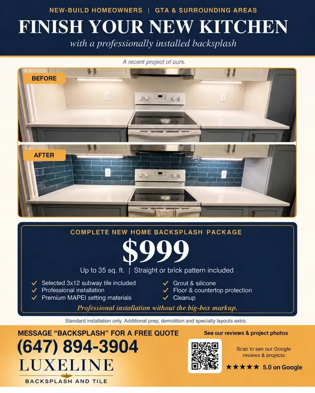 Backsplash installation