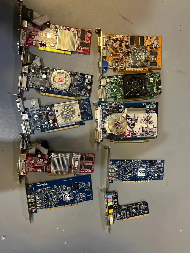 Older video cards, sound cards etc $15 ea