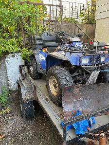 Quad with plow  and  trailer combo