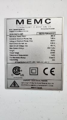 Used 280W Solar Panels - Made in Canada (MEMC 280W - 90%  Output - Photo 2