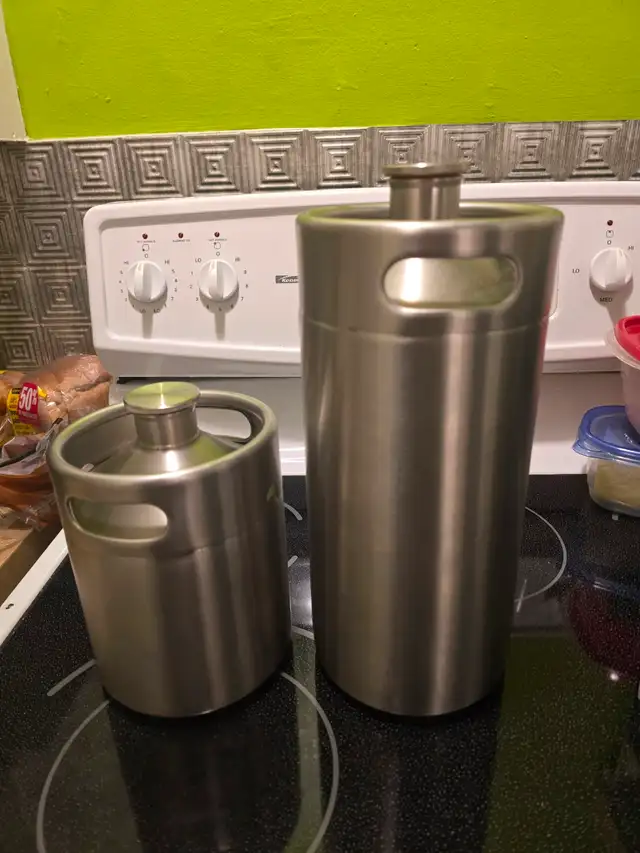 2 Stainless Steel Growlers 1Gal 1/2Gal NEW