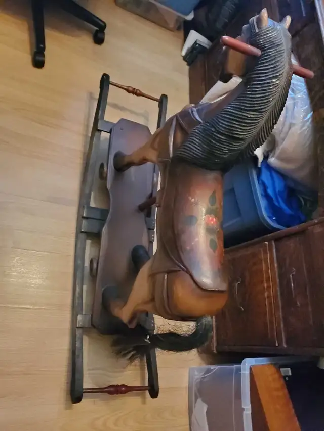 vintage wooden rocking horse