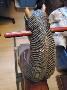 vintage wooden rocking horse - Photo 3