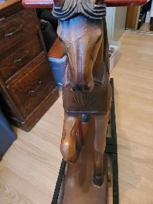 vintage wooden rocking horse - Photo 4