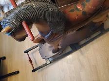 vintage wooden rocking horse - Photo 8